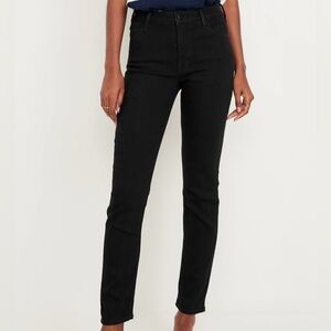 Old Navy Black High-Waisted Wow Straight Ankle Jeans